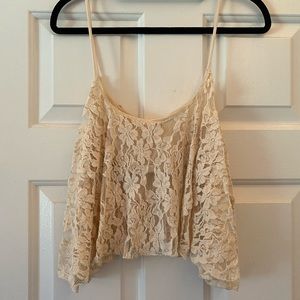 Lace crop tank top